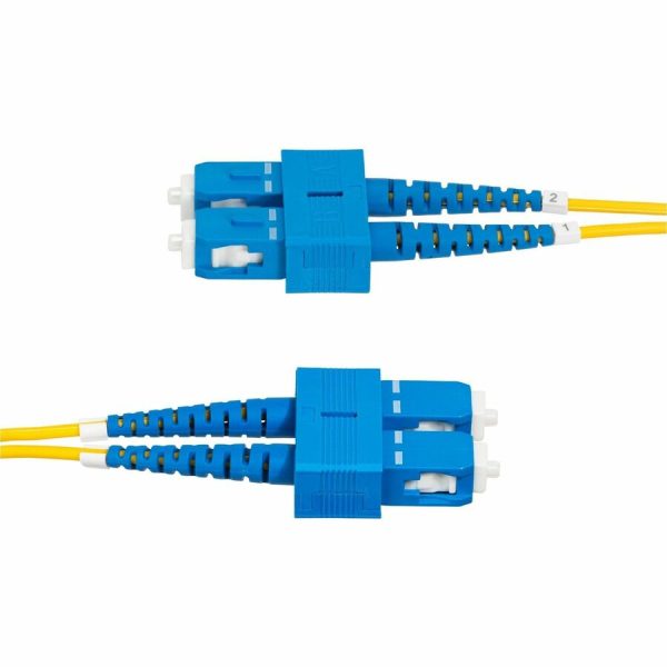 StarTech.com 2m (6.6ft) SC to SC (UPC) OS2 Single Mode Duplex Fiber Optic Cable, 9/125, 40G/100G, Low Insertion Loss, LSZH Jumper Cord - Image 3