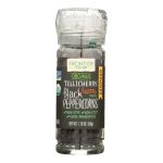 Frontier Herb Peppercorns - Organic - Whole - Black - Tellicherry Grade - Grinder Bottle - 1.76 oz - Case of 6