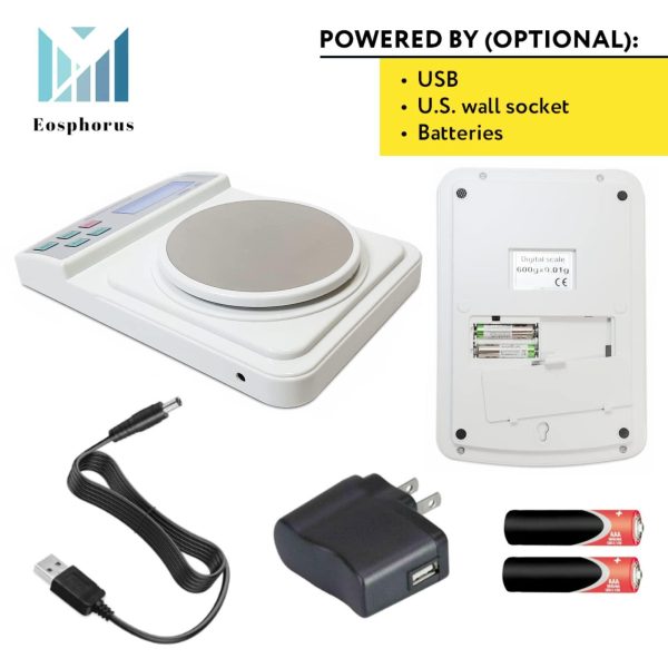 Ounce and Gram Scale 0.01g Accuracy Mass Balance Chemistry Digital Scale Electronic LCD Science Lab Laboratory Digital Scale   USB Charger and AC DC Adapter Included - Image 5