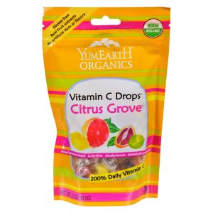 Yummy Earth Organic Vitamin C Drops - Citrus Grove - Case of 6 - 3.3 oz