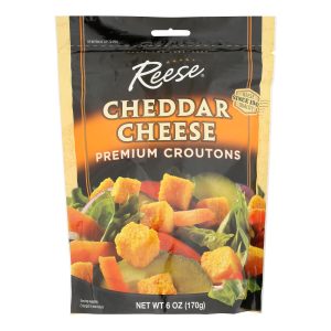 Reese Premium Croutons - Cheddar Cheese - Case of 12 - 6 oz.
