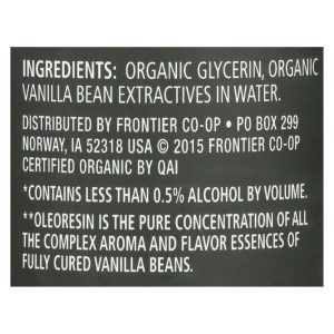 Frontier Herb Vanilla Flavoring - Organic - 4 oz