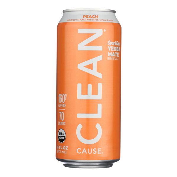 Clean Cause - Yrba Mte Peach Clean - Case of 12 - 16 FZ - Image 3