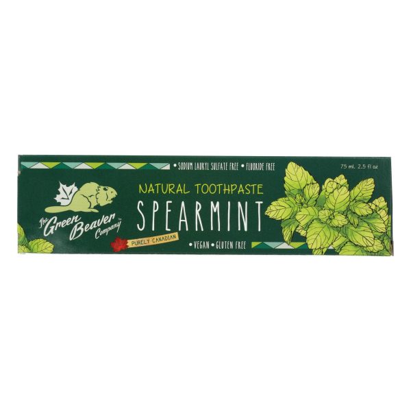 The Green Beaver Toothpaste - Spearmint Toothpaste - Case of 1 - 2.5 fl oz. - Image 2