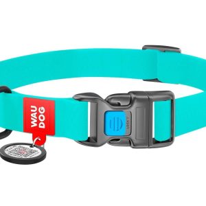 Waterproof Dog Collar   Heavy Duty Adjustable Durable Dog Collars for Small Medium Large Dogs   Red Blue Pink Mint Green Dog Collar   Safety Plus (14 1 2    22  Neck Glowing)