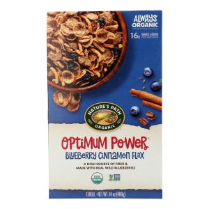 Nature's Path Organic Optimum Power Flax Cereal - Blueberry Cinnamon - Case of 12 - 14 oz.