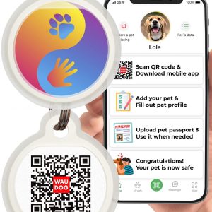 Dog Tags for Pets   Silicone QR Code Pet ID Tags for Dogs & Cats   Silent Dog Name Tag and Cat Name Tag for Your Pet   Puppy Name Tag for Dog Collar   Dog Identification Tags (Ying Yang L)