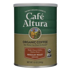 Cafe Altura - Organic Ground Coffee - Regular Roast - Case of 6 - 12 oz.