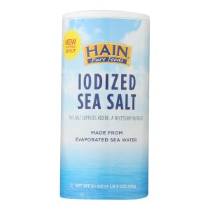 Hain Sea Salt - Iodized - Case of 8 - 21 oz