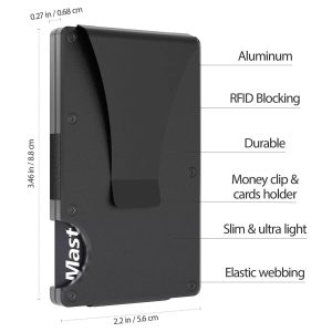 Money Clip RFID Blocking Wallet Slim Carbon Fiber Card Holder Metal Men''s Gift