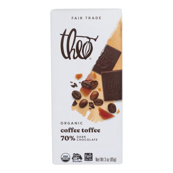 Theo Chocolate - Bar Coffee Toffee 70% - Case of 12 - 3 OZ - Image 2