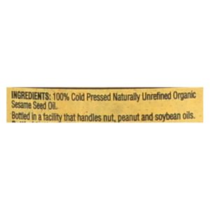 Napa Valley Naturals Organic Cold Pressed Sesame Oil - Case of 12 - 12.7 Fl oz.