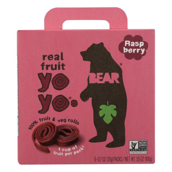 Bear Real Fruit Yoyo Snack - Raspberry - Case of 6 - 3.5 oz. - Image 2