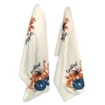 Set of 2 Grateful l Printed Dish Towels Hand Towels Boho Tea Towels   Multifunctional Stylish Absorbent Quick Dry Soft 18  x28  100% Cotton Blue & Orange
