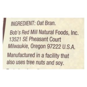 Bob's Red Mill - Oat Bran - Gluten Free - Case of 4-16 oz.