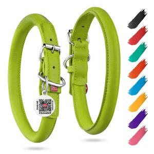 WAUDOG Ultra Soft Rolled Leather Dog Collar for Small Dogs   Soft Padded Dog Collars for Medium Dogs   Puppy Collars for Large Breed Dogs   Male and Female Dog Collar