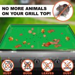 Silicone Griddle Mat | Food Grade Silicone Grill Mat | Protect the Top Surface from Insects by Magnetic | Blackstone 17” Silicone Griddle Cover in Green Color with Silicone Utensil Rest