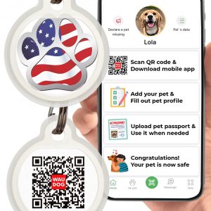 Dog Tags for Pets   Silicone QR Code Pet ID Tags for Dogs & Cats   Silent Dog Name Tag and Cat Name Tag for Your Pet   Puppy Name Tag for Dog Collar   Dog Identification Tags (US Flag)