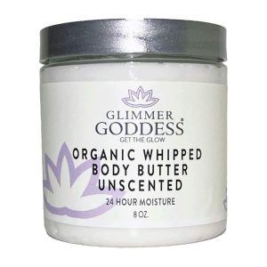 Organic Whipped Body Butter   Unscented Vegan 24 hour Hydration Reduces Stretch Marks For Eczema and all Skin Types Baby Friendly Organic Ingredients 8 oz