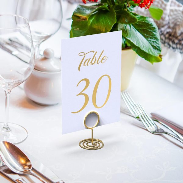 Gold Table Numbers 1 30 for Wedding Reception   Gold Foil Table Number Cards 4x6 Inch with Head & Gift Table   Restaurant Table Numbers   Wedding Numbers for Tables Card Stock Wedding Table Numbers - Image 2
