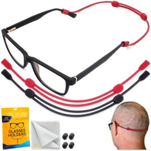 SIGONNA Glasses Strap Holder   No Tail Eyeglass Strap Cord String    Adjustable Eye Glasses Holders Around Neck Head   Eyeglasses Strap Lanyard   Sunglasses Glasses Strap for Men Women   2 Pcs