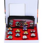Akatsuki Rings Set 10pcs With Hairband and Chain Cosplay Itachi Sharingan Box