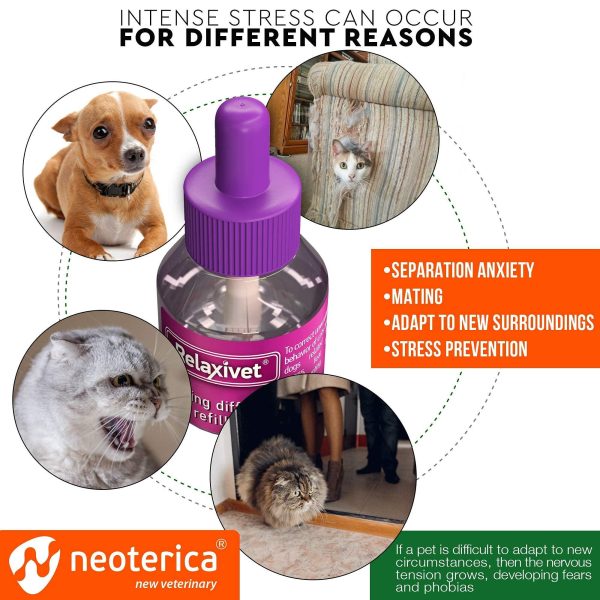 Calming Cat Diffuser Refill & Anti Anxiety Pet Products   Feline Calm Pheromones & Cats Comfort   Stress Relief with New Zone Fighting with Dogs & Behavior Control (2 Refills (Diffuser not included)) - Image 3