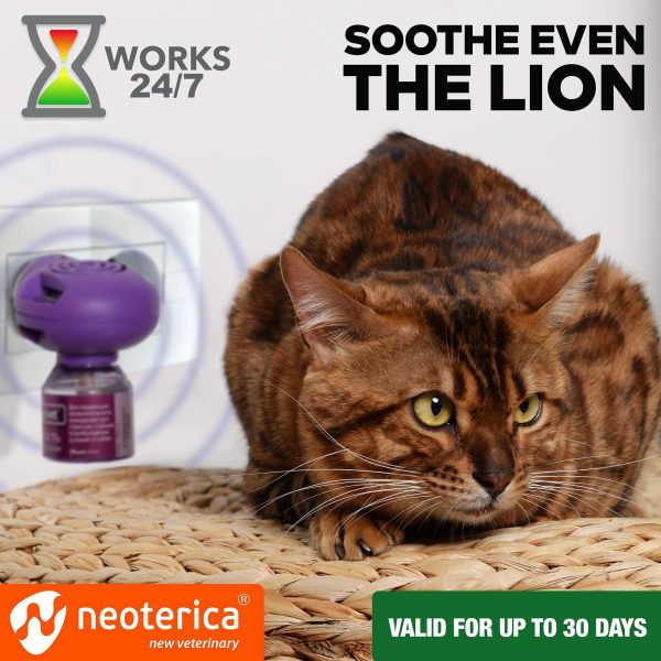 Calming Cat Diffuser Refill & Anti Anxiety Pet Products   Feline Calm Pheromones & Cats Comfort   Stress Relief with New Zone Fighting with Dogs & Behavior Control (2 Refills (Diffuser not included)) - Image 4